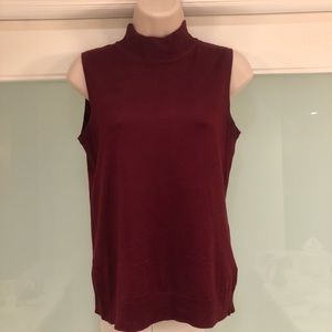Philosophy mock neck sleeveless sweater